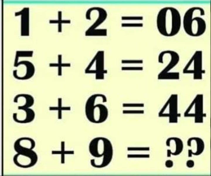 这是一道“天才级”数字谜题：1+2=065+4=243