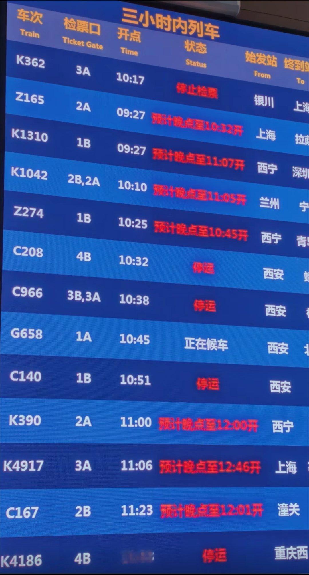 我的天啊，西安这雨下的到底有多大啊，灾害这么严重么？刷到一大堆人都在发西安火车站