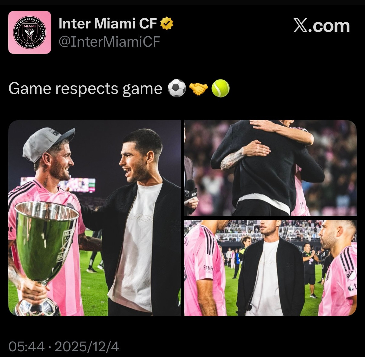 迈阿密官方｜高手之间惺惺相惜⚽️🤝🎾迈阿密国际