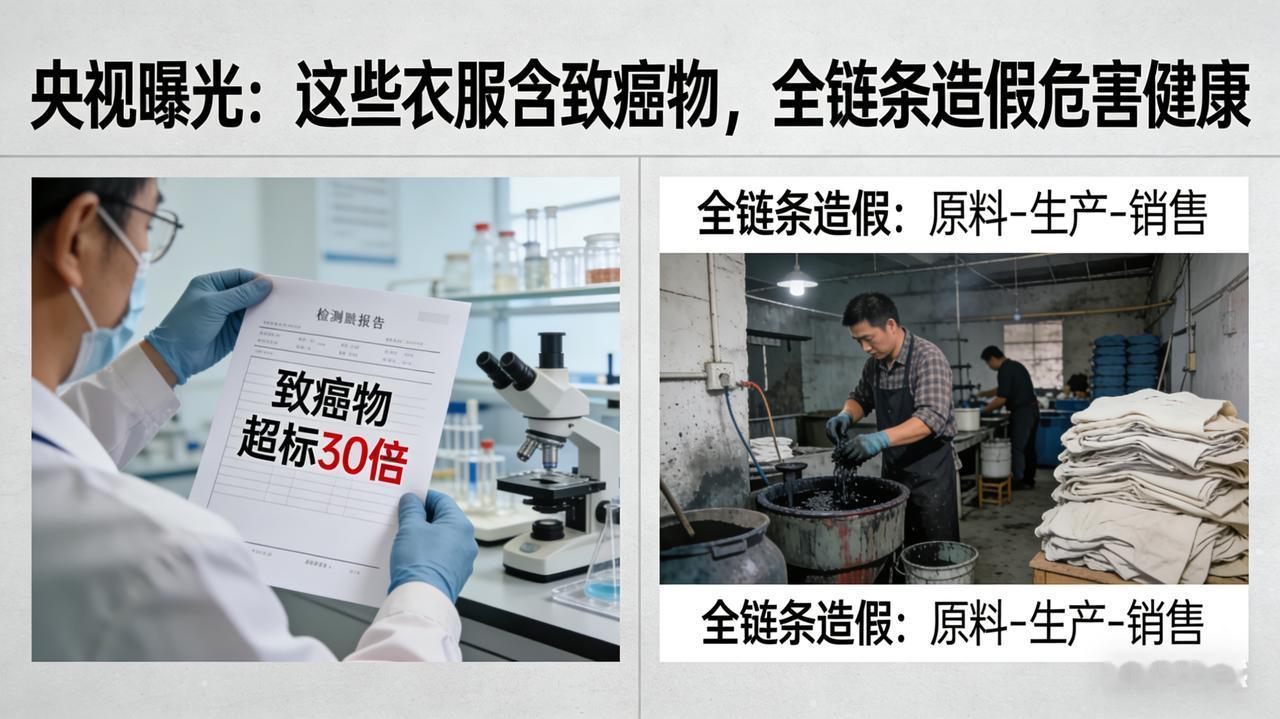 央视曝光：这些衣服含致癌物，全链条造假危害健康这是一篇兼具深度调查感、权威数据