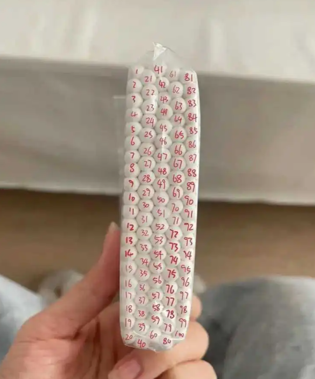 商家：说100颗！我连编号都给你们画上去了！