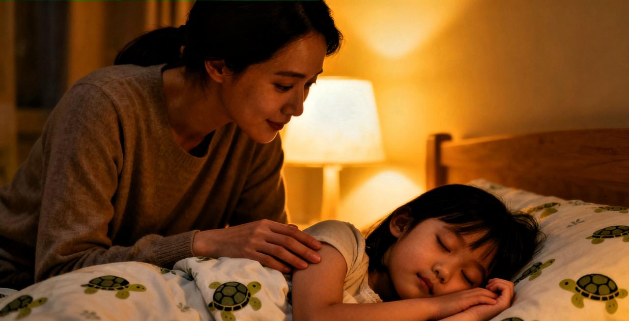 昨晚哄女儿睡觉时，我刚把故事书合上，她突然从被窝里伸出小手，软软地勾住我脖子，还