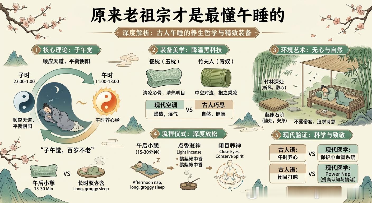 原来老祖宗才是最懂午睡的现代人把午睡当成一种“摸鱼”或强行续命的手段，但古人早