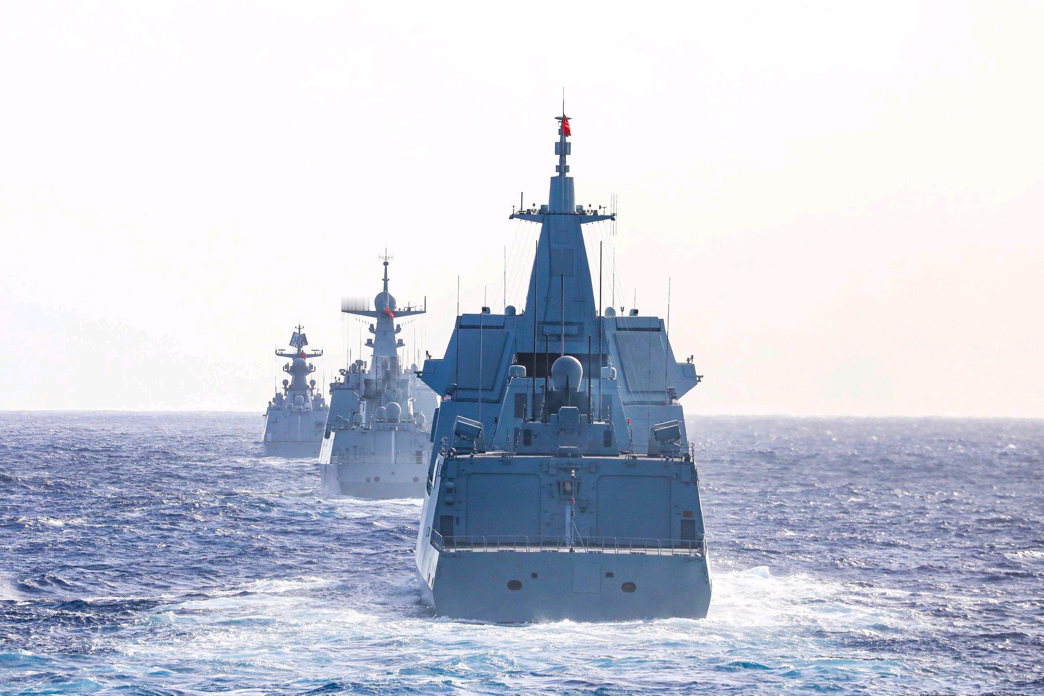 054A、052D改、055编队好图出征决战的史诗感烽火问鼎计划中国海军