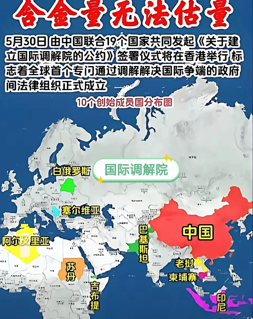 “国际调解院”成立，10个创始成员国里，中国是唯一联合国五常国家！不夸张地说，