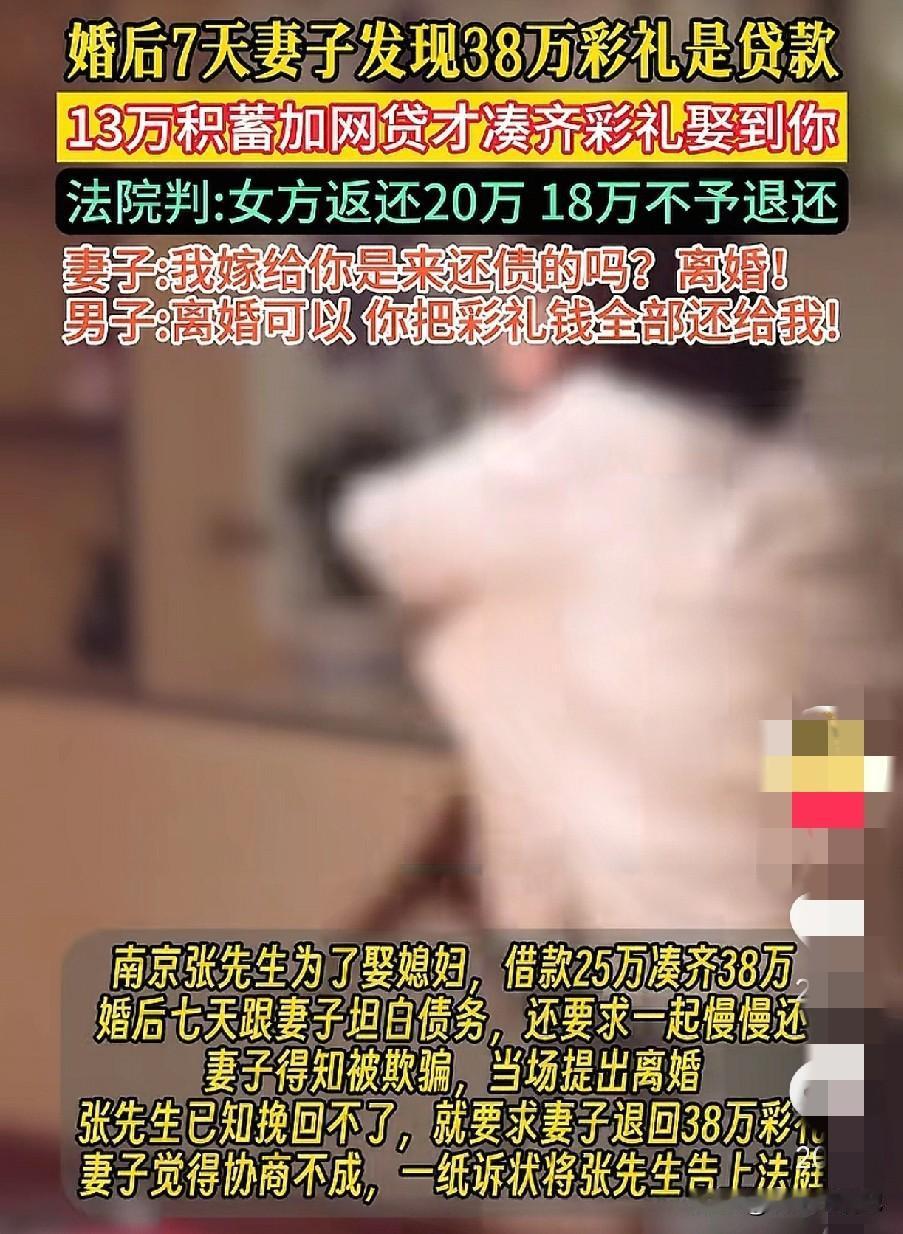 你能接受彩礼竟然是贷款吗？婚后竟然要求女方“一起还”，这样的婚你还敢结吗？