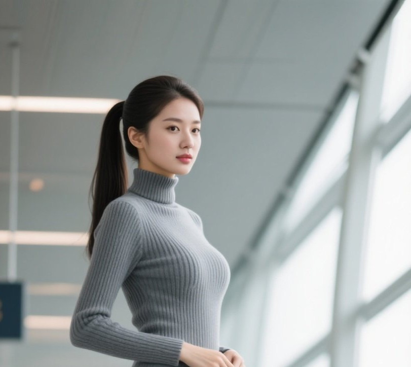 美眉空姐温柔可人，优雅气质尽显无遗