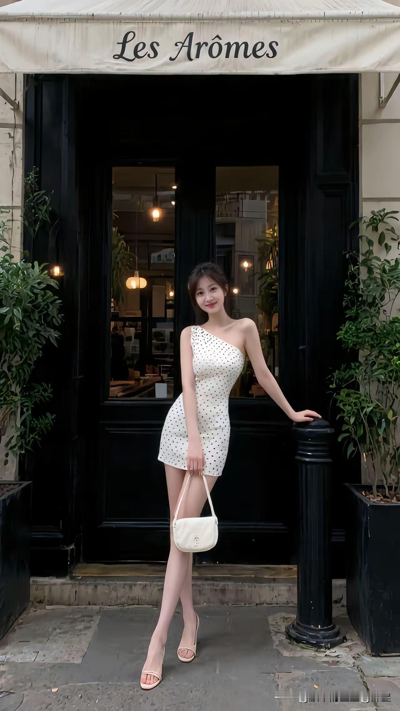 女人如何穿出含蓄的性感?超短牛奶单肩露肩连衣裙，性感无敌！露肩装吊带裙露肩