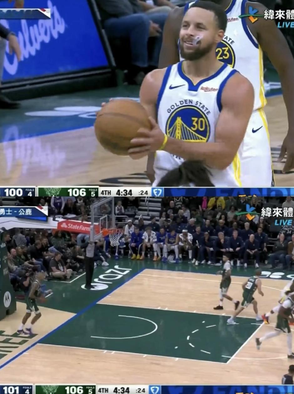 勇士本场唯一丢罚球的竟是库里😂这也是库里本赛季第一次丢罚球，他自己都笑了。