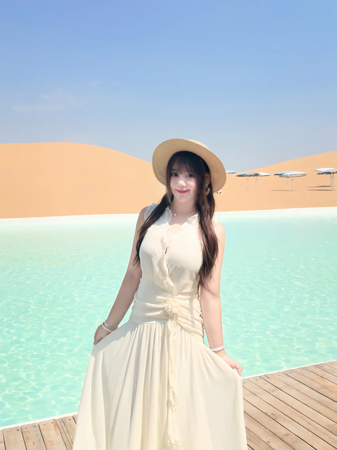 一半碧水，一半黄沙🏜️