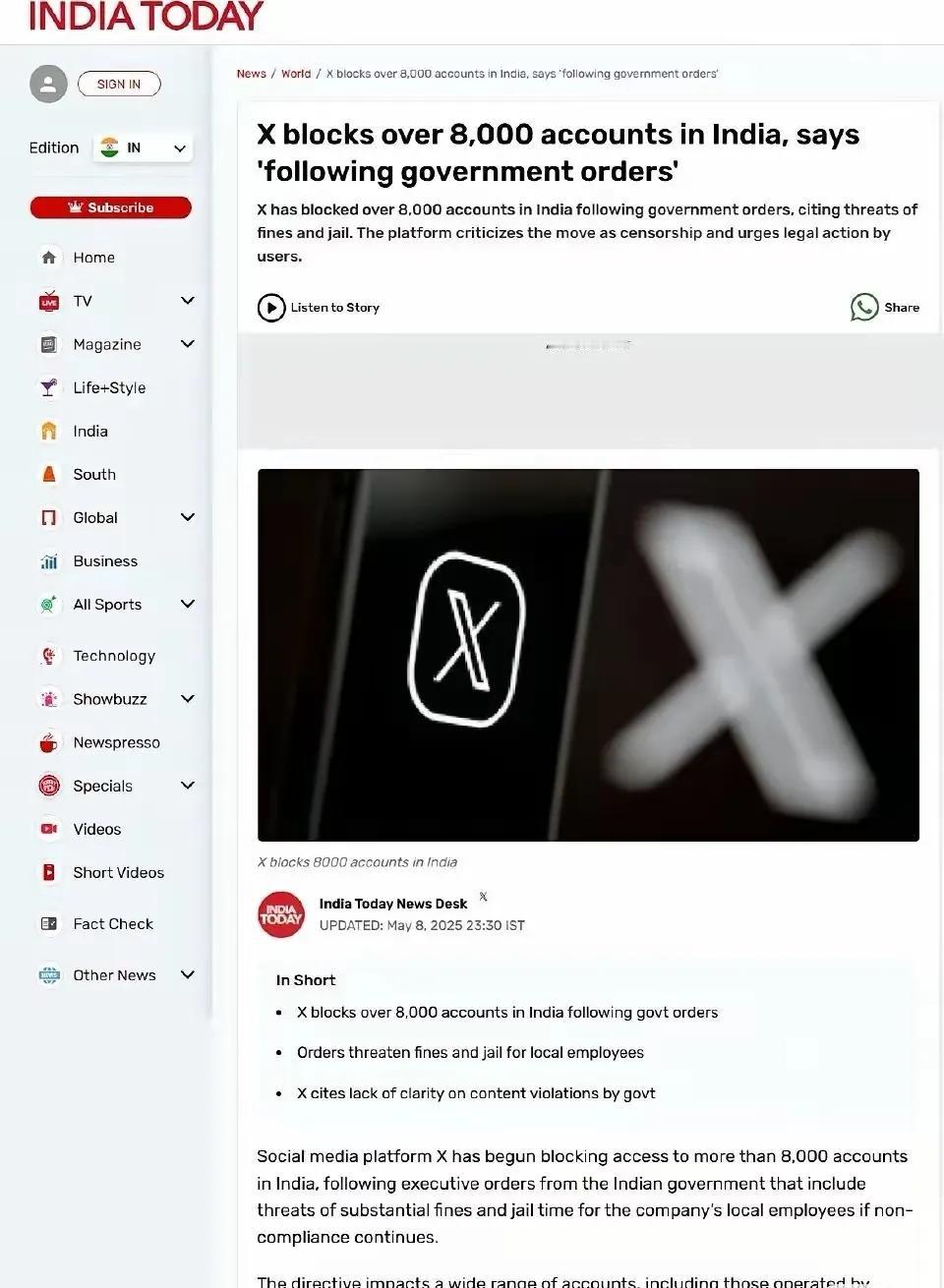 三哥玩不起了，哈哈哈哈！今天凌晨，印度政府要求x立即屏蔽8000多个来自印度的