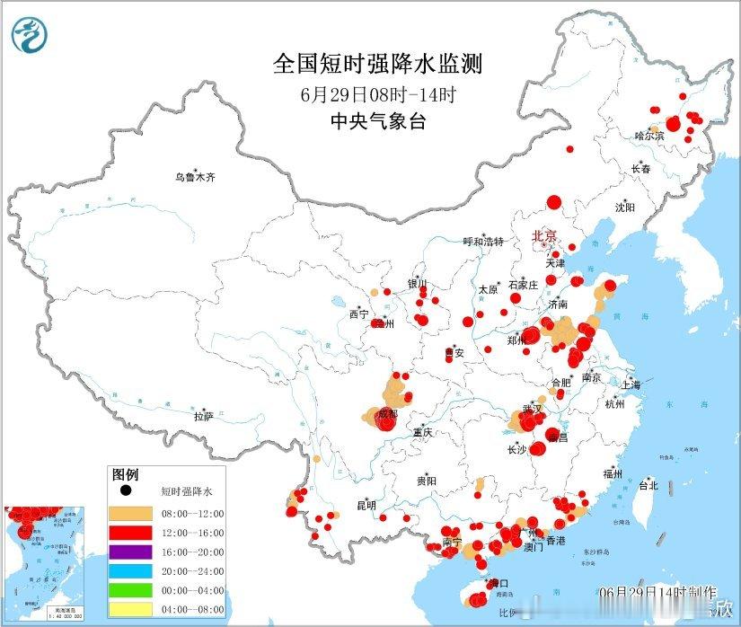 【强对流】今天白天，我国对流分布依然零散，但局地强度大。13-14时，河南的通许