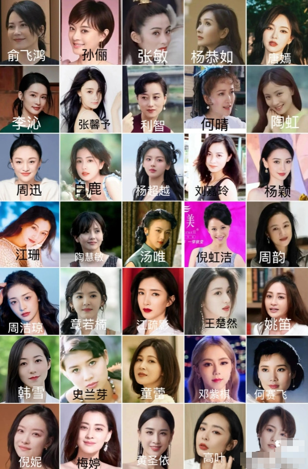 下图35位出生于“江浙沪”的女明星，以你的审美来看，哪3位最漂亮？
