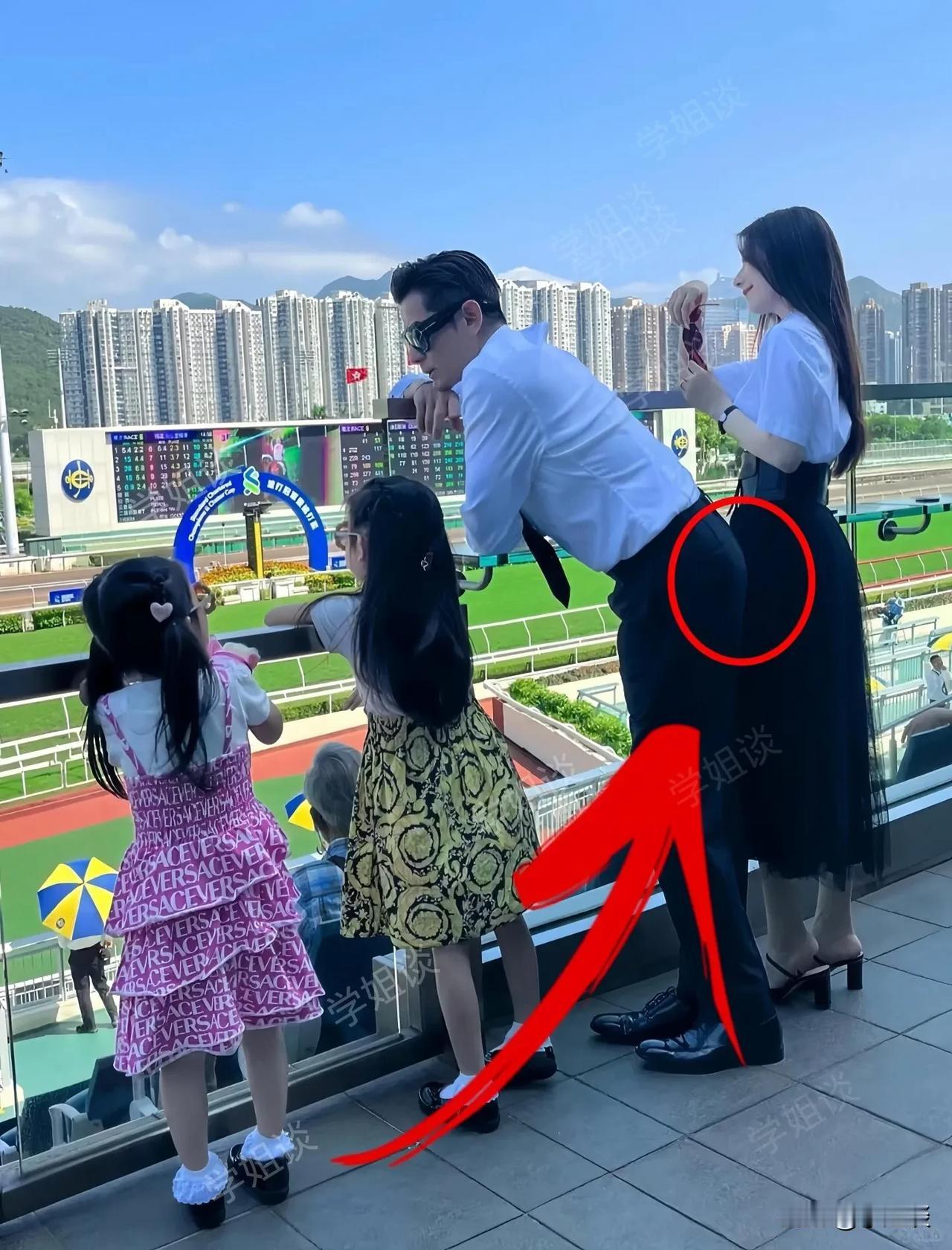 郭富城对方媛绝对是生理性喜欢，你看他带着妻儿出去游玩，虽然在跟两个女儿说话，但身