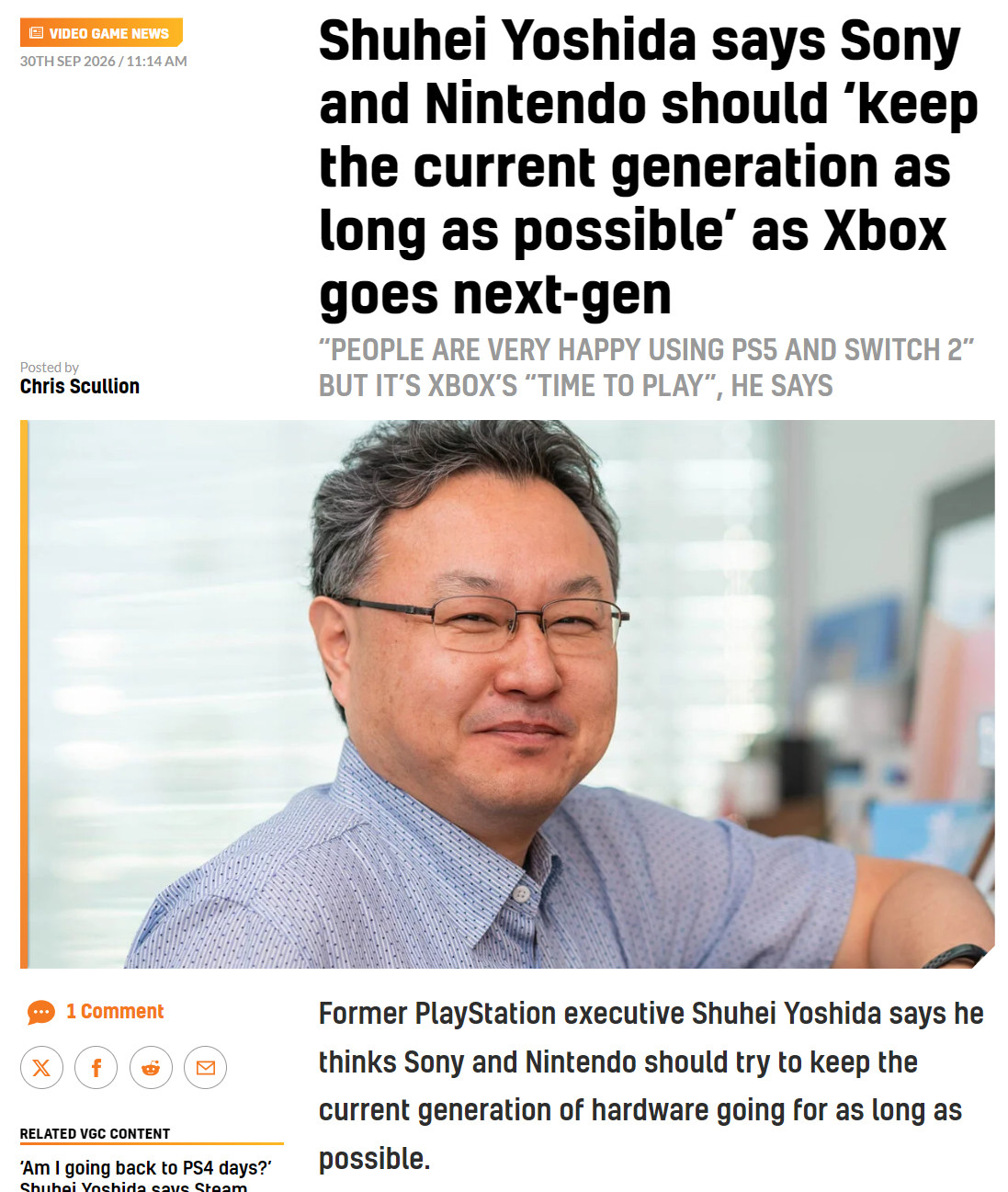 索尼前总裁称“不必急于推出PS6，但Xbox很有更新换代的意义”😯据外媒报道，近日前索尼PS全球工