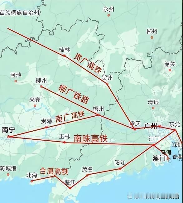 广西将有5条高铁通广东……俗话说“两广一家亲”，这是对广东与广西在历史、文化、