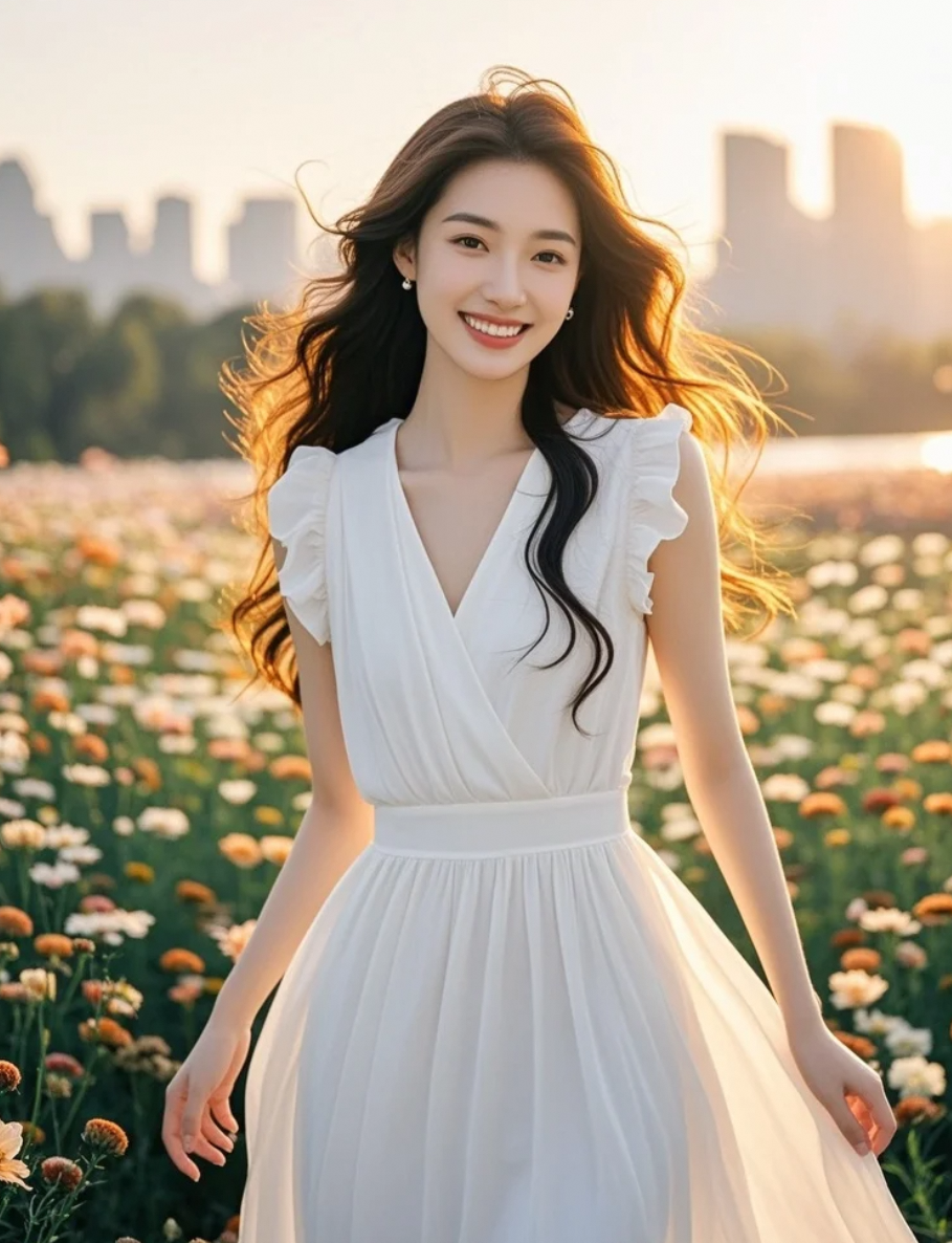 清新如初绽的花蕾，东方少女的温柔笑容令人心醉