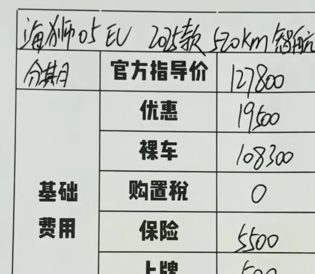 你那里海狮05ev降价了吗？还没提车的不要着急继续等！这款车有很大的降价空间可能