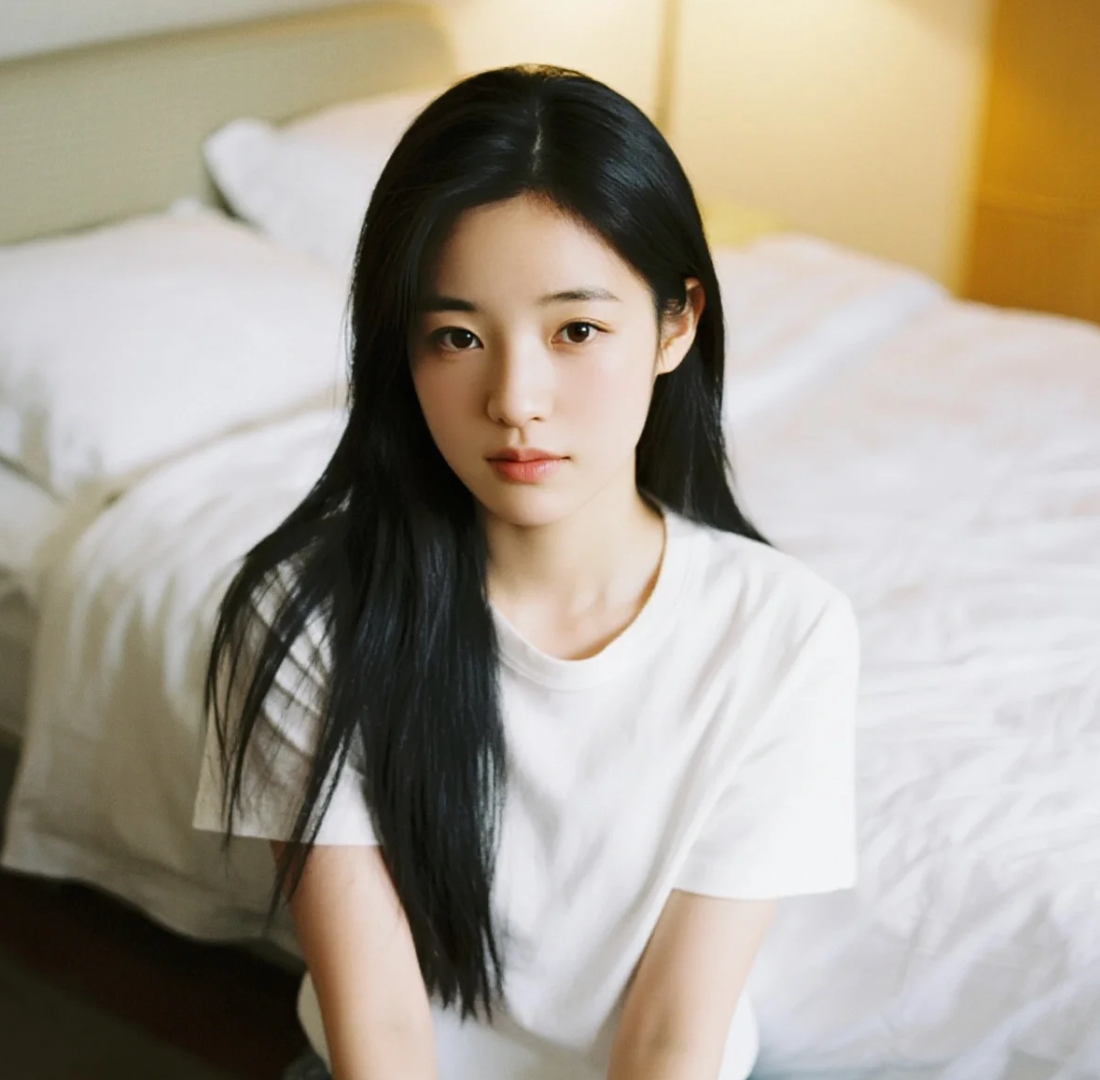 卧室里的暖黄光影，记录她最慵懒也最美的瞬间