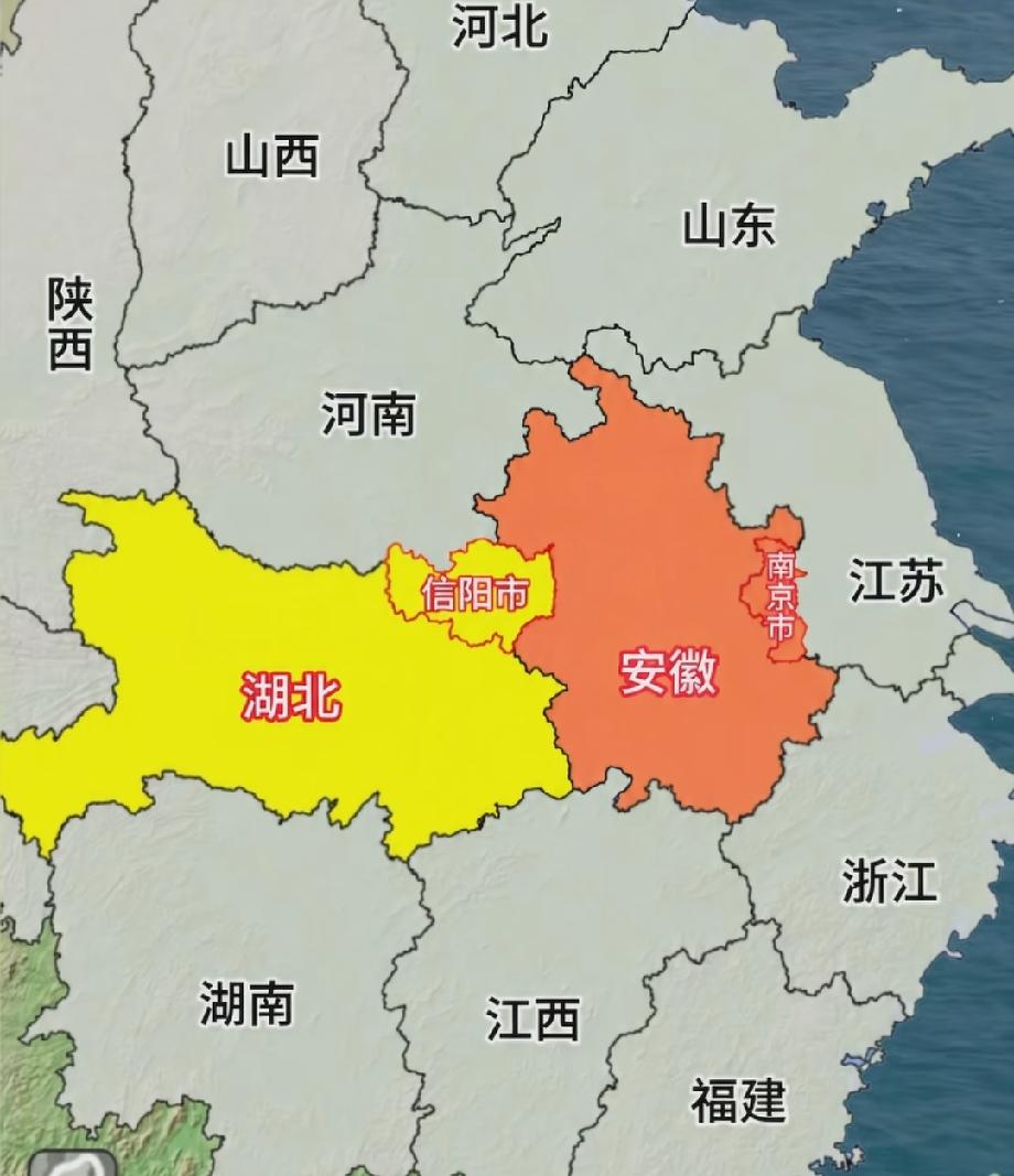 原来信阳市属于河南啊，真是没有想到，从地图上看，信阳与安徽和湖北接壤，主要位于淮