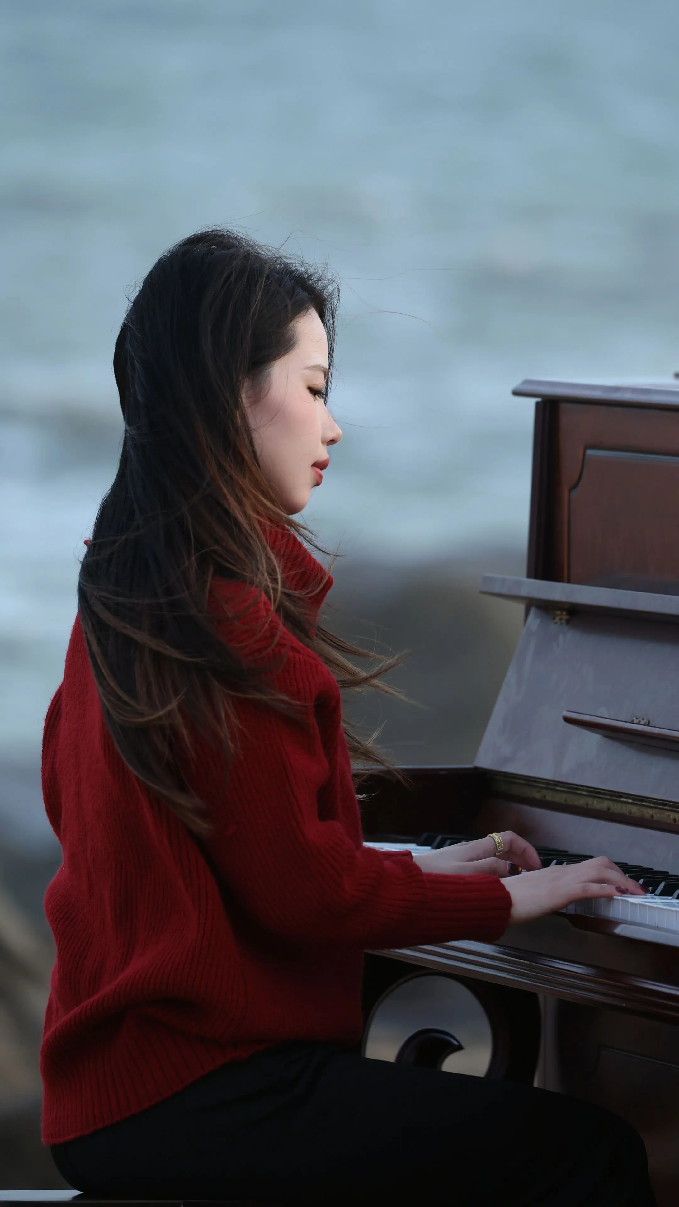 穿搭时尚 海风轻轻吹 摄影 原创视频