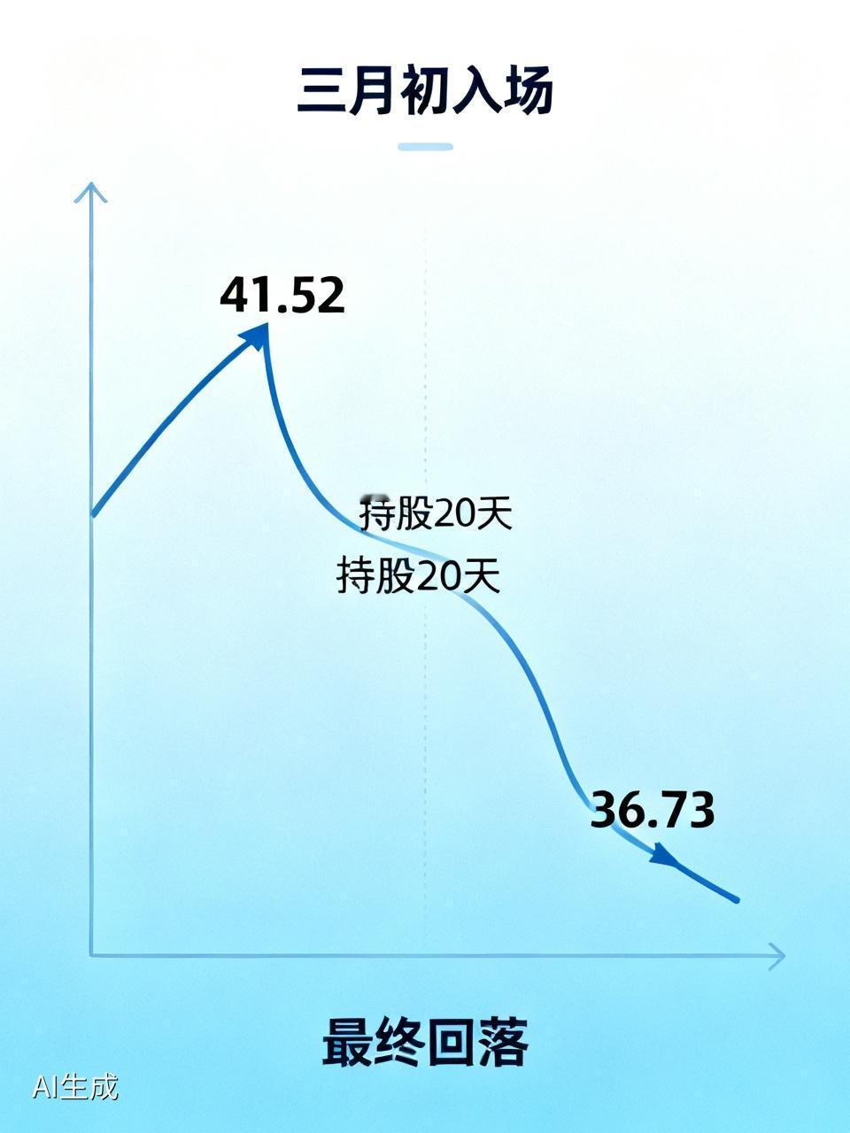 有个朋友，三月初，38.38的位置进了一只票。拿得挺稳，持有二十来天，眼见着它慢