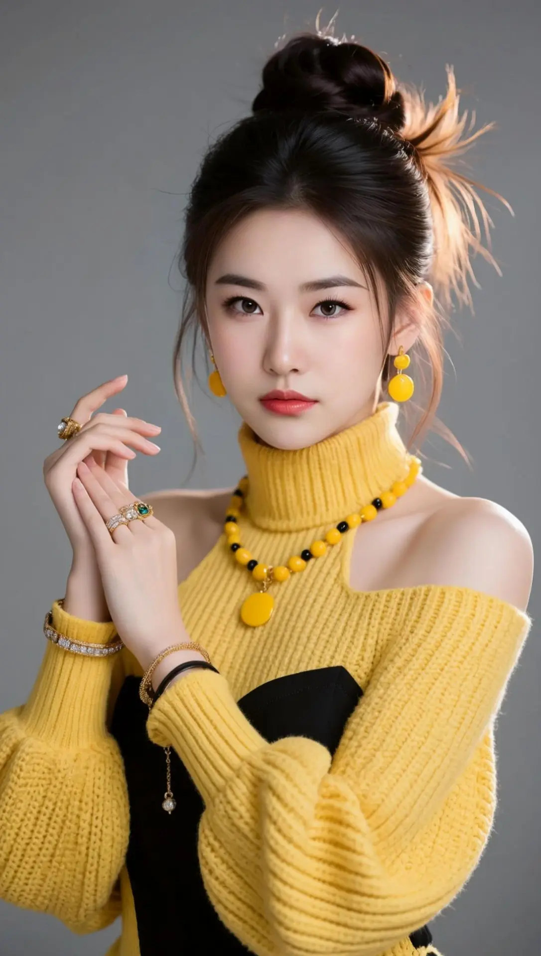 AI亮黄时尚写真 随变ai随便玩