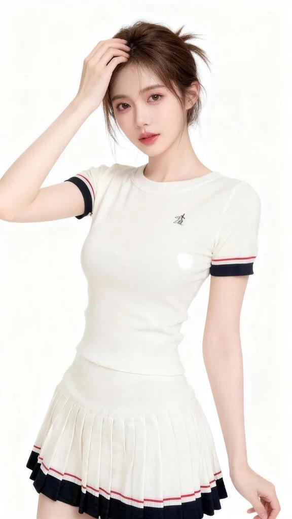 夏日甜辣风短裙搭配指南百褶裙穿搭系列白t恤搭配小短裙短裙运动套装少女感运