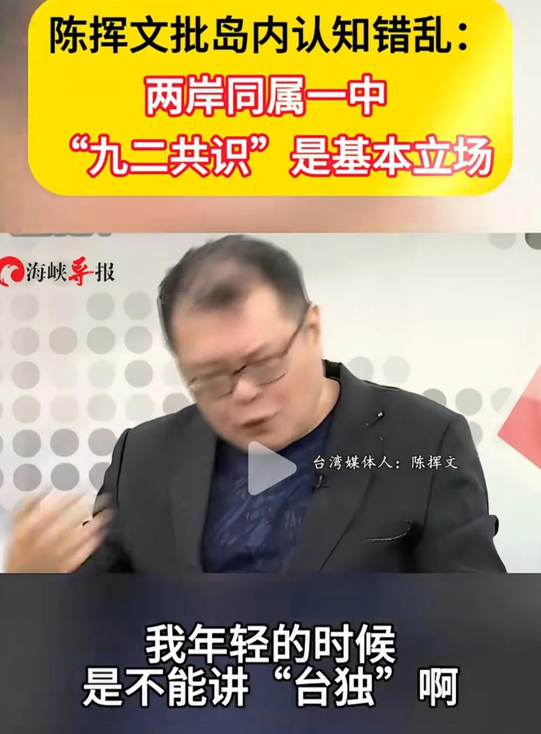 说的挺对的！以言辞犀利，敢于直言，被称为“狮子丸”的台湾政论评论员兼广播主持人陈