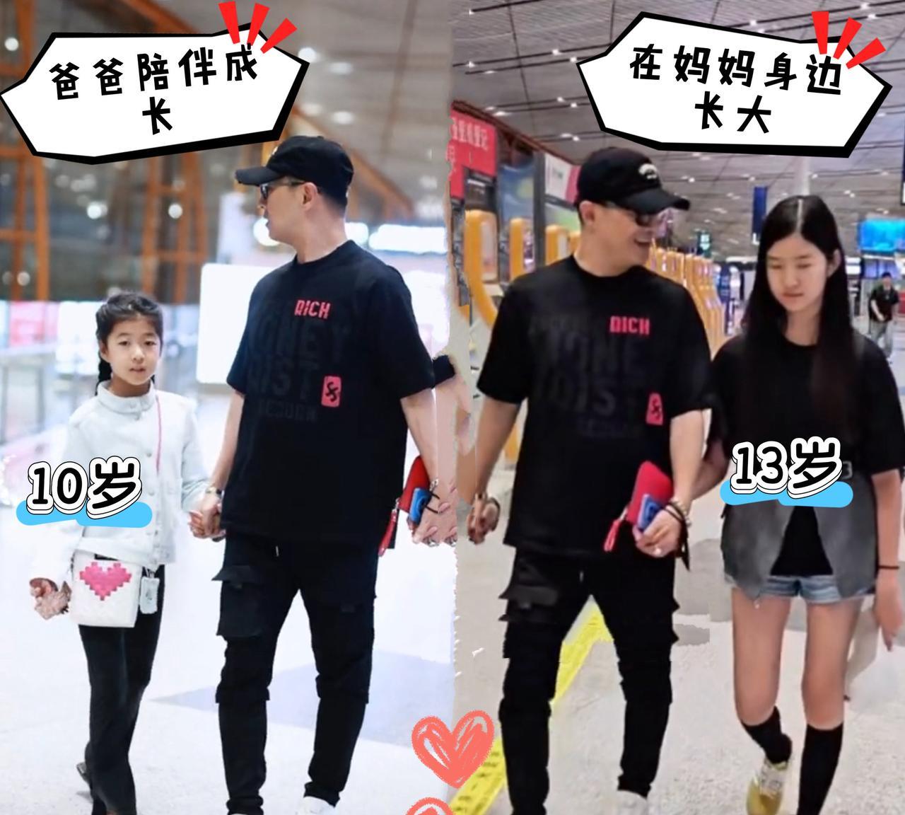 汪峰二女儿汪璟怡13岁，从小就跟着妈妈生活，三女儿醒醒10岁，成长路上出了妈妈的