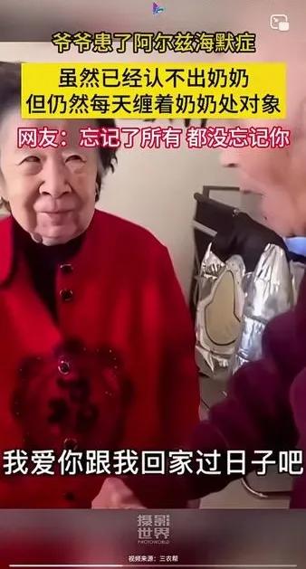 男人至老是少年！视频里这个老爷爷得了阿尔兹海默症，早已认不出老伴了，但每天缠着老