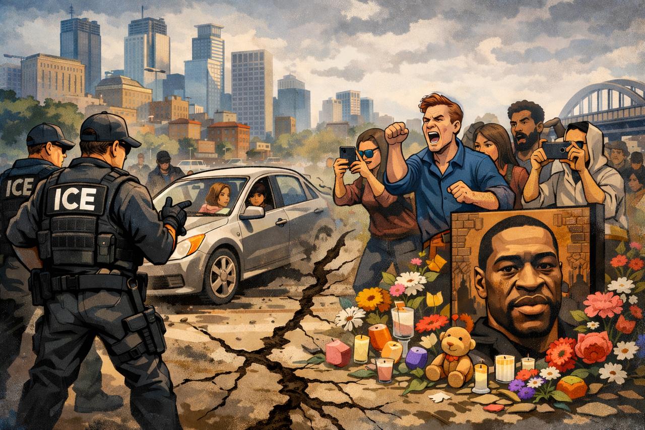 美国联邦移民执法局最近往明尼苏达派了好几千特工，大规模抓非法移民。7日早上，这