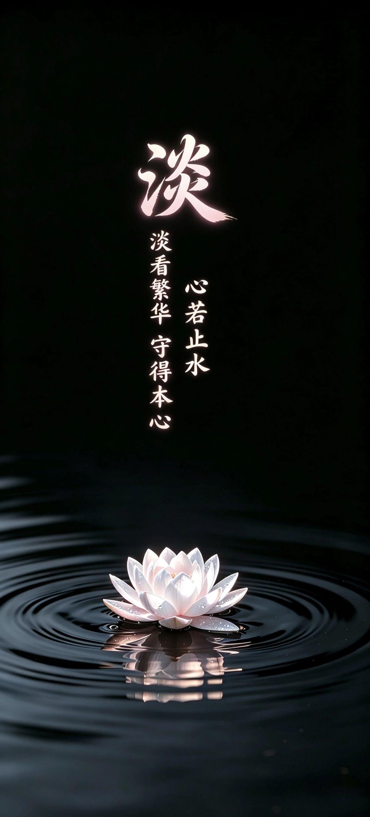 黑底禅意锁屏手机壁纸｜一花一念，守内心安宁【810期】禅意治愈壁纸静心佛像壁