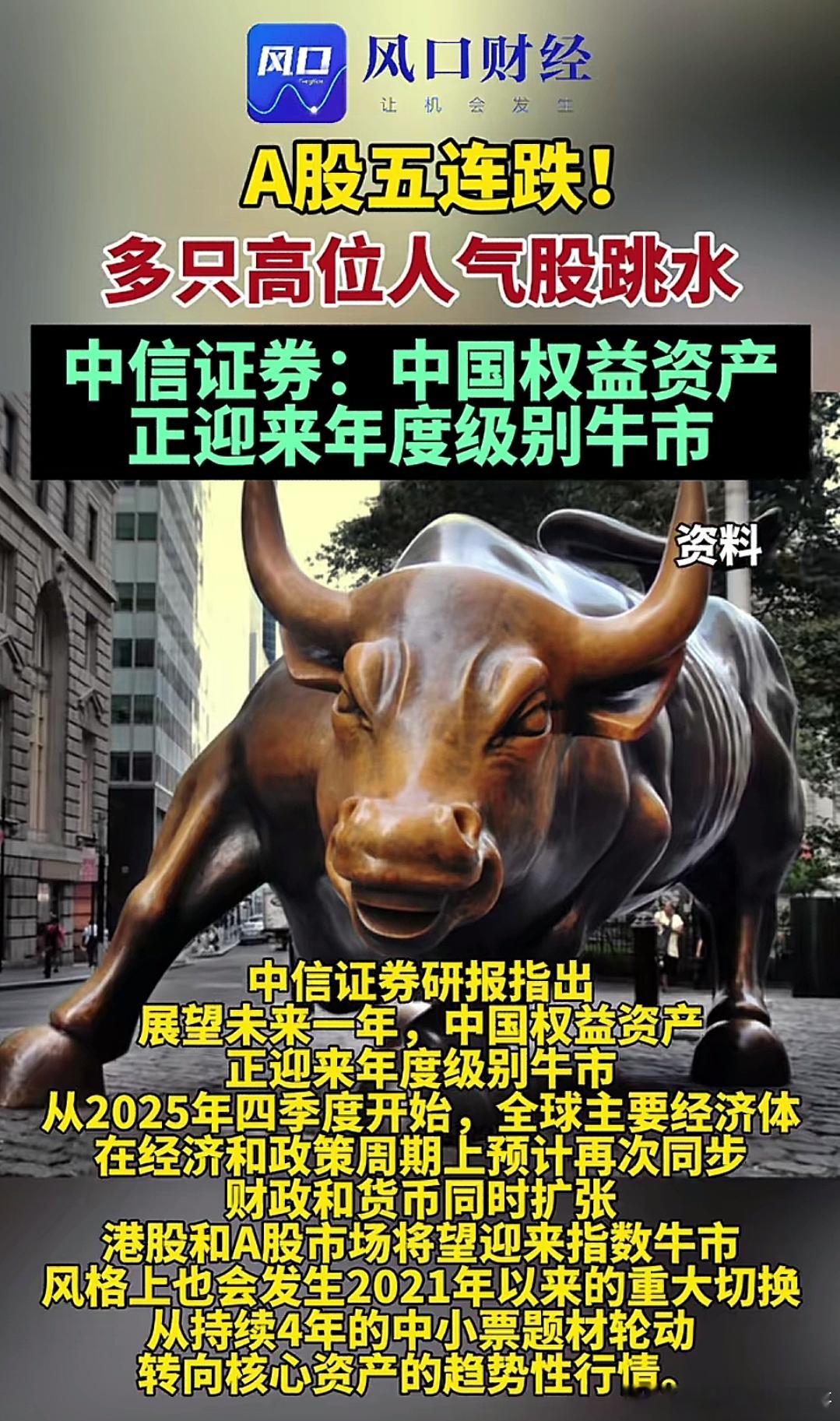 中信证券：中国权益类资产正在迎来年度级别牛市，时间就在2025年4季度​​​