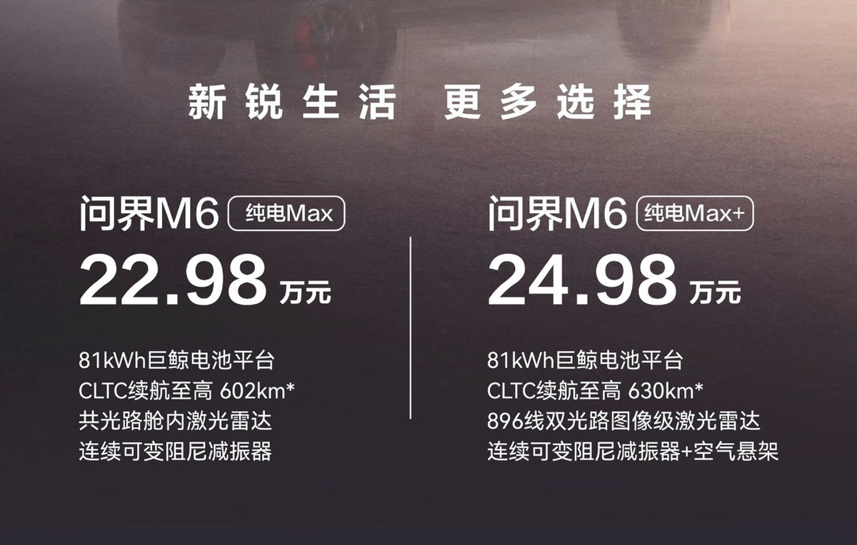 问界M6纯电，门槛从27.98万一路降到22.98万，心动了吗？问界M6