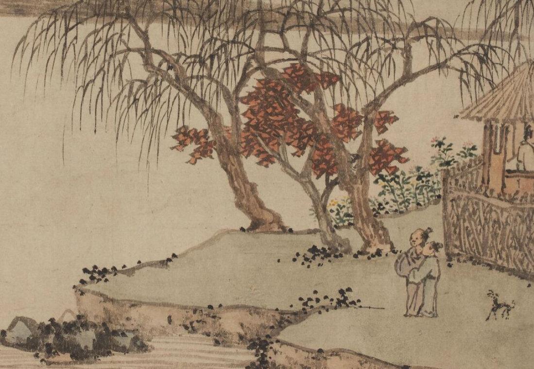 沈周笔下的秋天，充满了独特的趣味。那泛黄的树叶，成熟的果实，还有悠然的秋景，都被