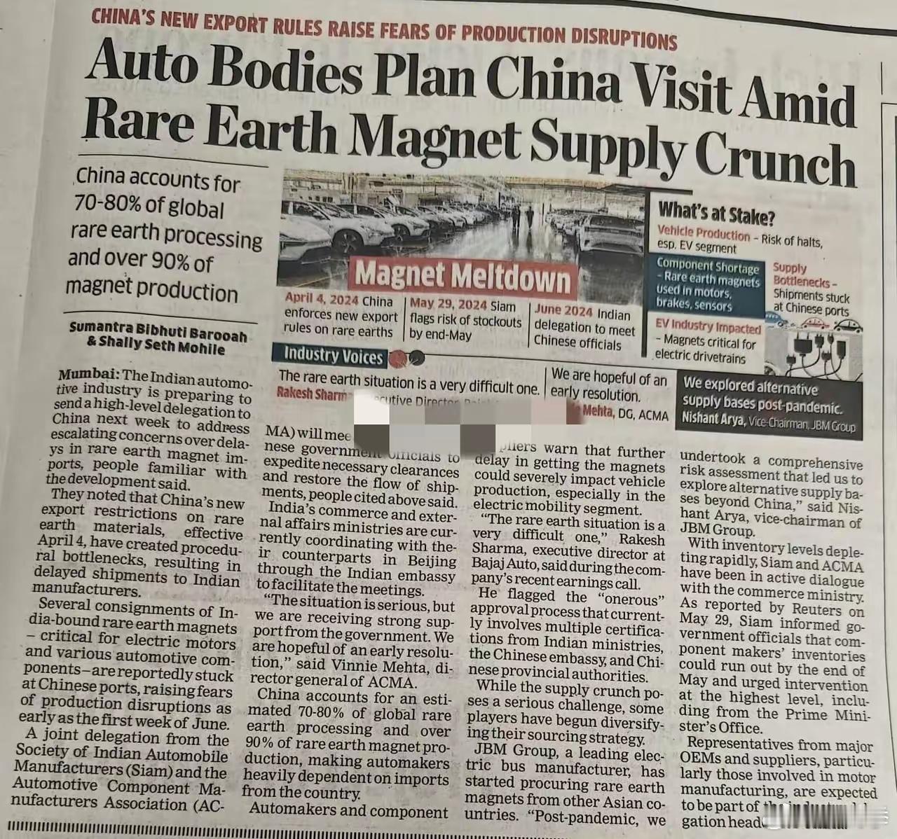 6月3日据《印度时报》(TheTimesofIndia)报道，印度正组织汽
