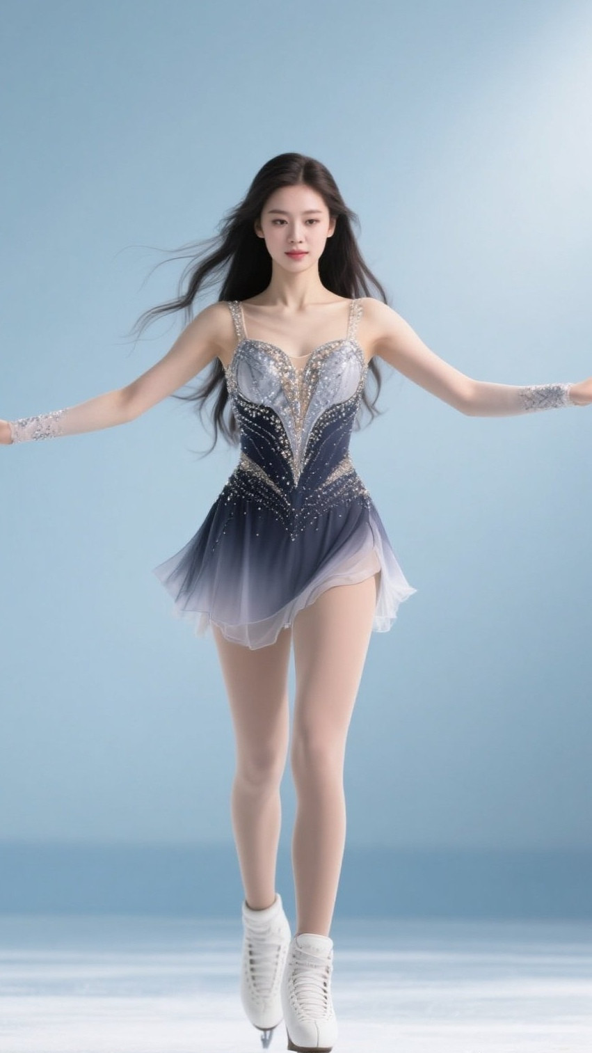 娇媚佳人滑行身姿曼妙美女写真