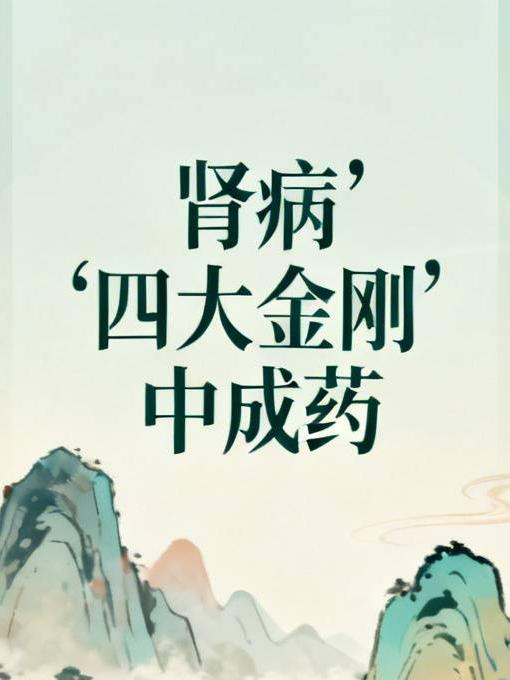 肾病“四大金刚”中成药！护肾各有专长，对症用才有效同样都是“肾虚”，有人腰膝