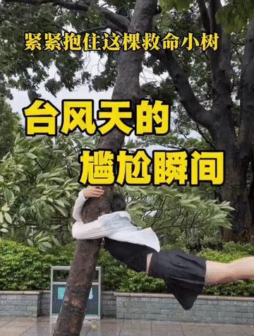 台风天的尴尬瞬间，谁遇到谁尴尬，谁也不用笑话谁，谁遇到都一样。平时再优雅
