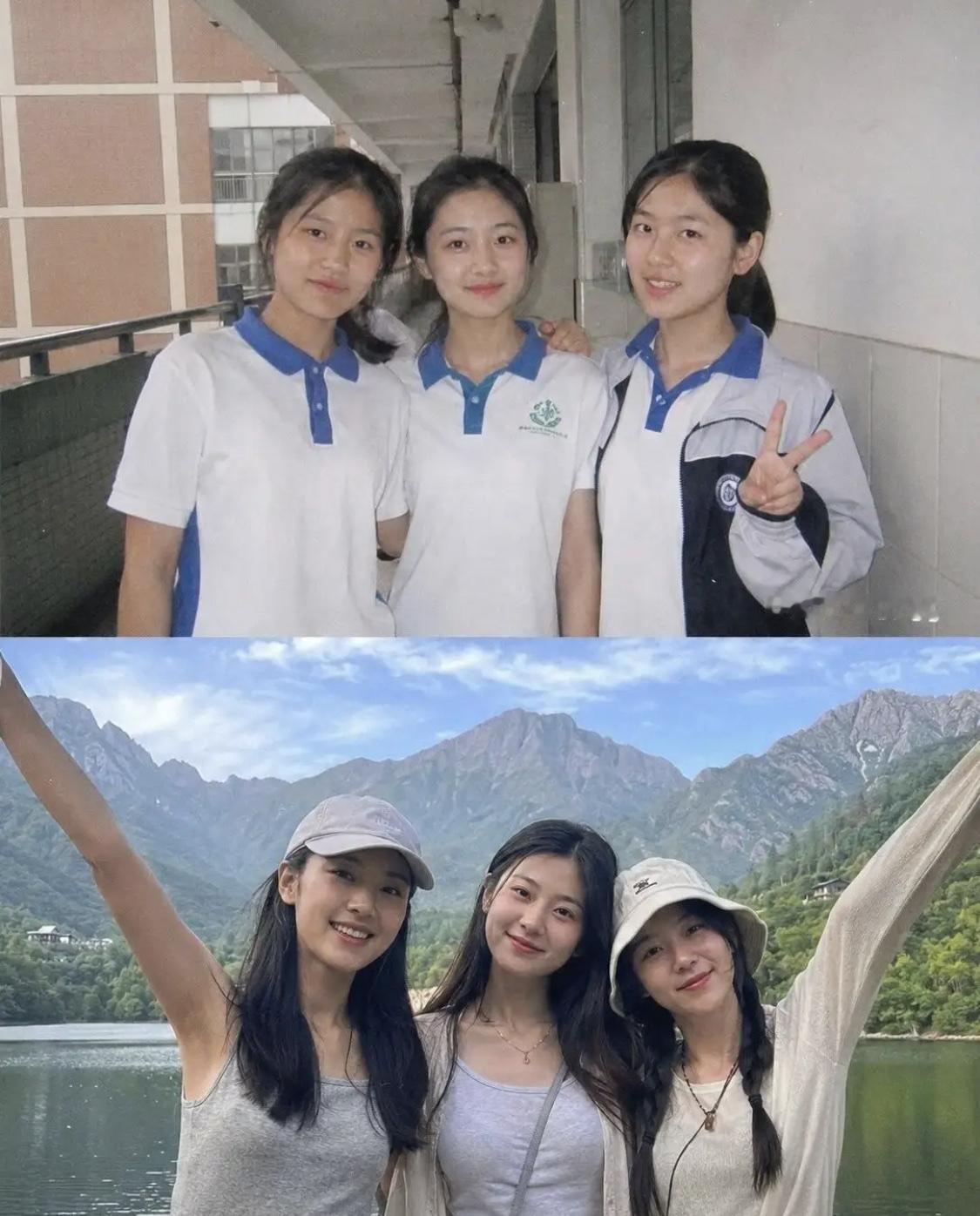 难怪说女大十八变，这差别不止一点点呀[墨镜]