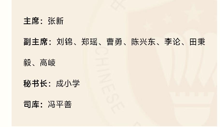 中国羽毛球协会现任领导:协会主席:张新（国家体育总局竞技体育司司长）协会