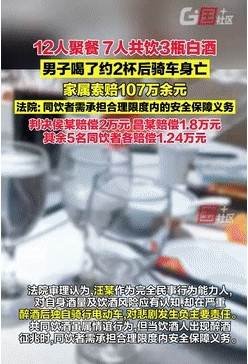 “狮子大开口！”安徽芜湖，一男子和11个朋友吃饭，7个人喝了3瓶白酒，男子也喝了