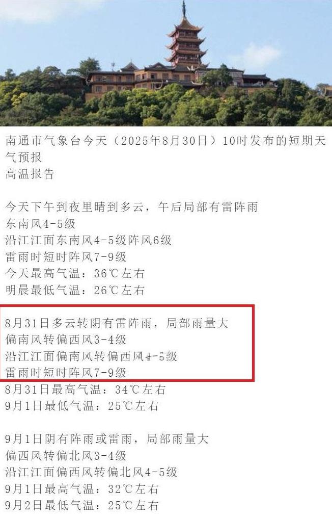 天时地利，明晚苏超南通主场基本确定有大雨！据南通气象台最新一期预报，明天南通有雷