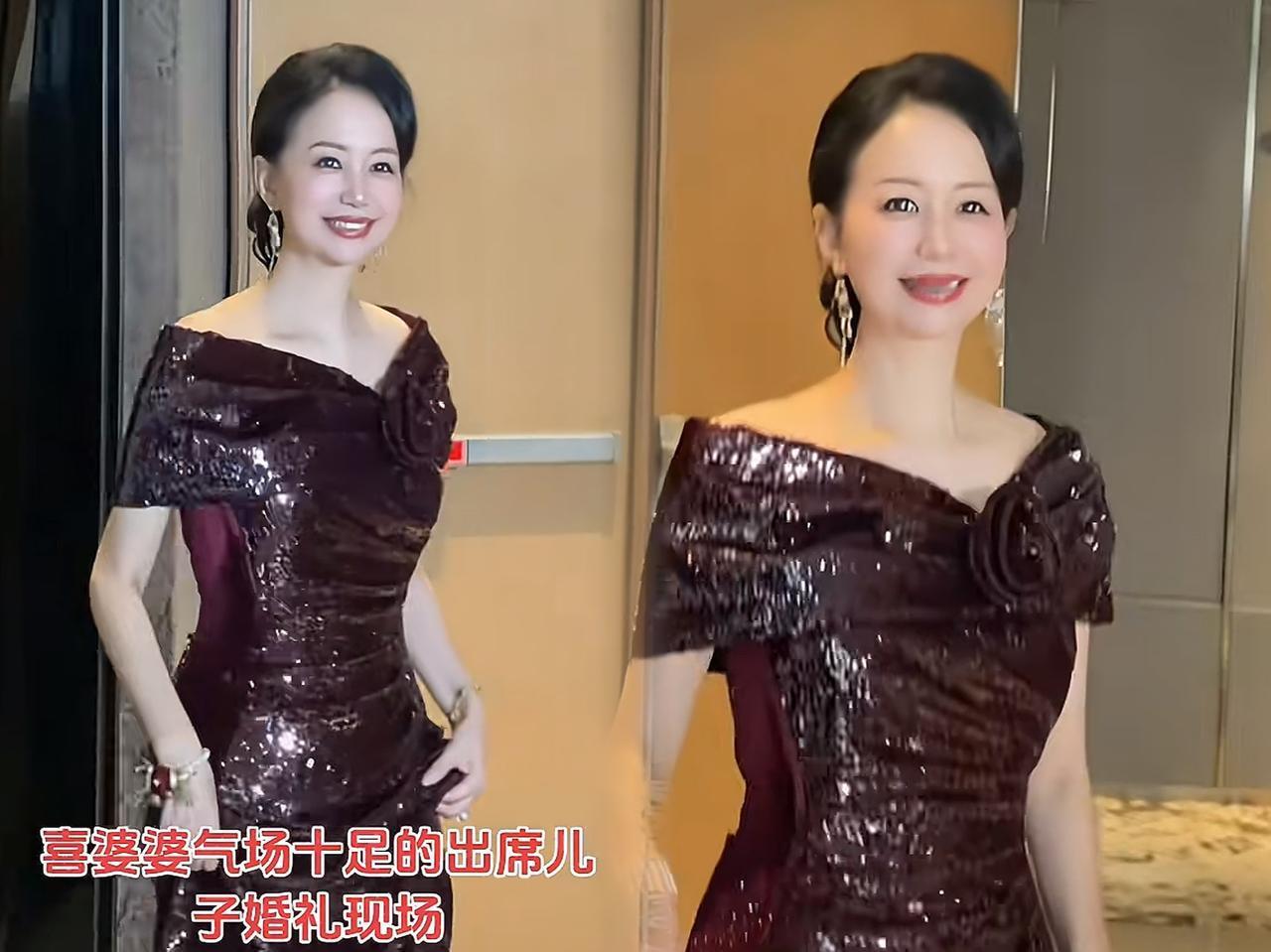 这婆婆的颜值都已经这么高了，还穿着打扮的这么时尚，难道就不怕抢了新娘的风头吗？
