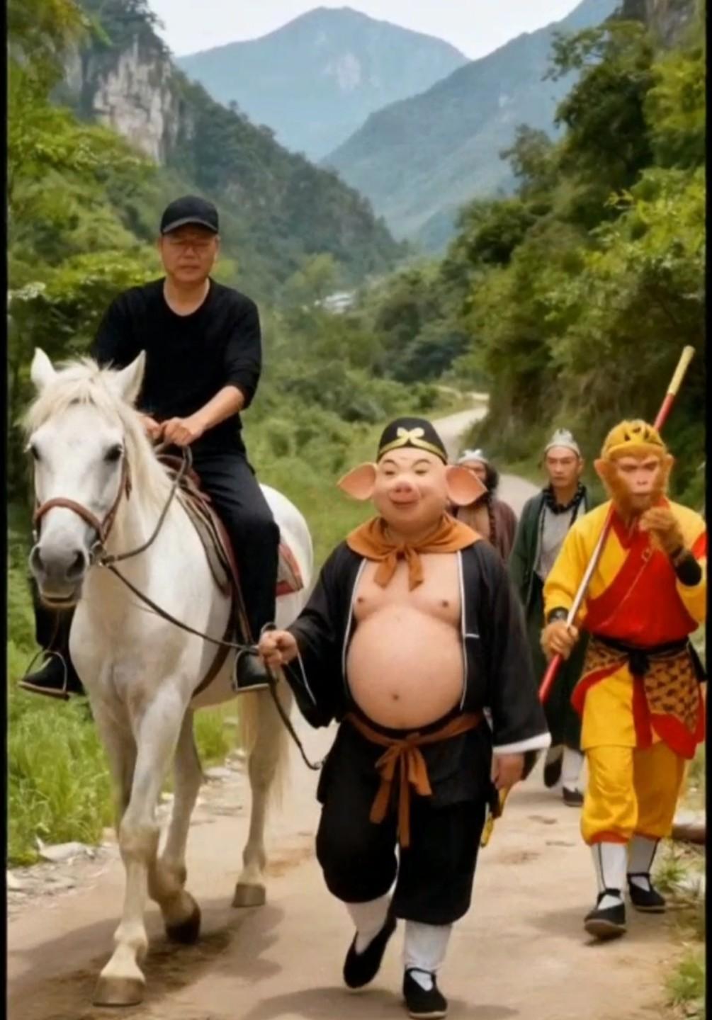 上联:跳进水浒向西游，下联:站在红楼看三国。