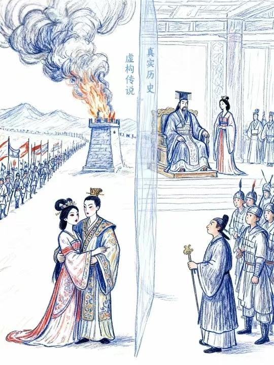 小时候看的教科书里写的“烽火戏诸侯”，说周幽王为博褒姒一笑，点燃烽火骗诸侯千里