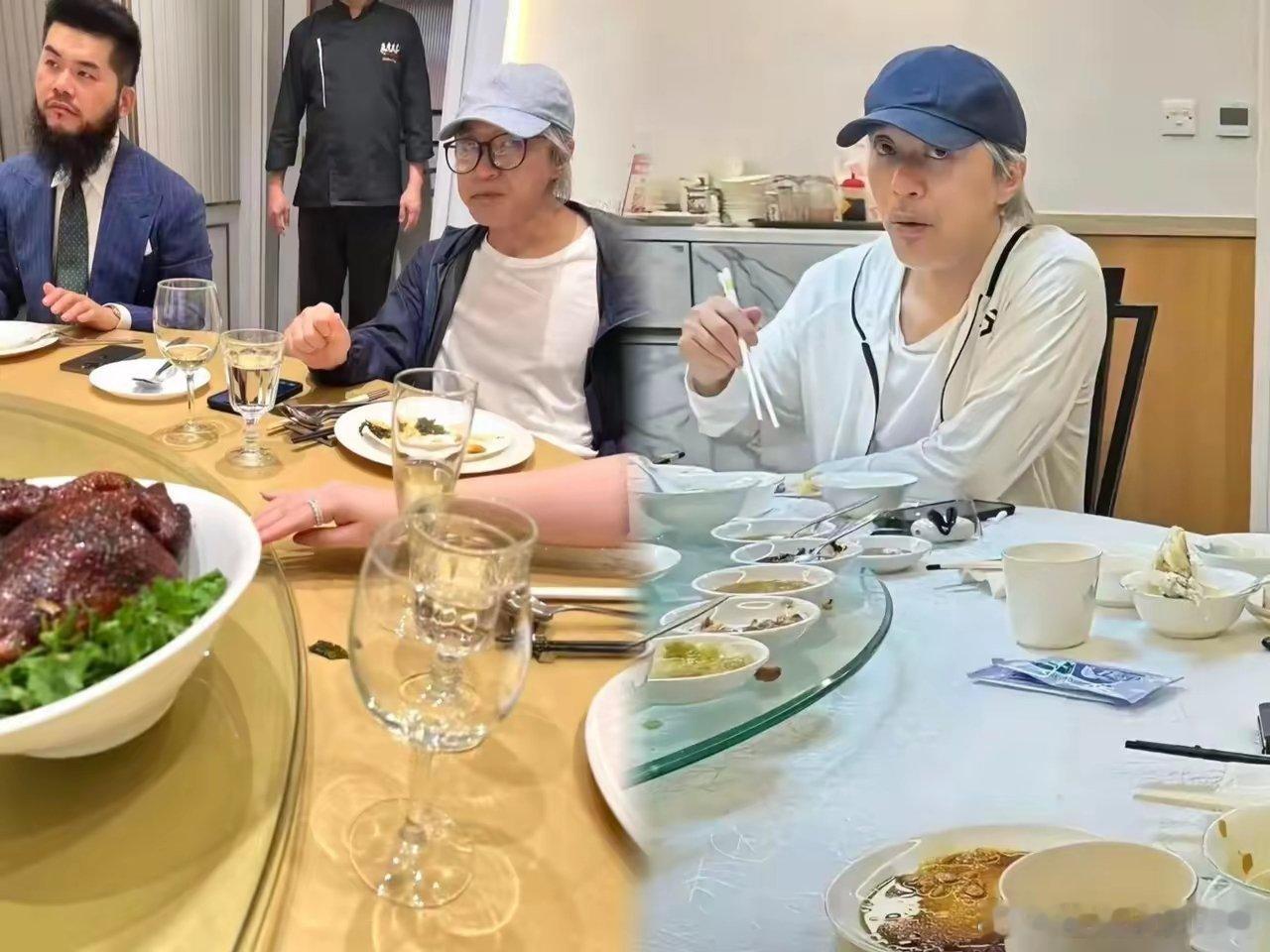 有周星驰的饭局特别有意思，满桌人白酒红酒饮料随便灌，就他只喝白开水。山珍海味吃得
