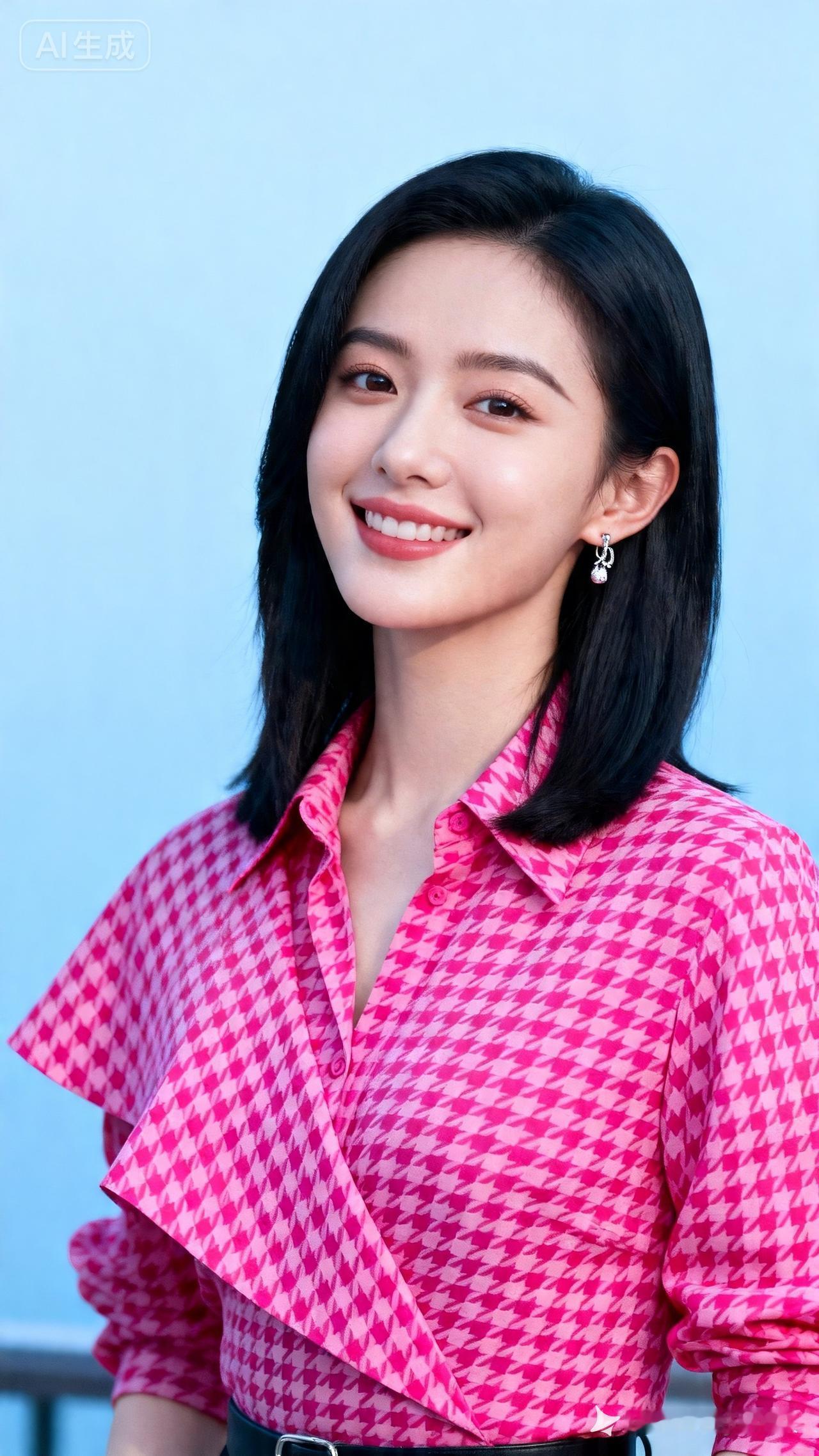元气少女穿搭指南💕粉色格纹衬衫+黑色腰带，清新甜美，元气满满！🌸💖