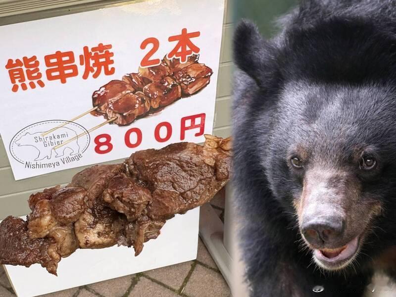 日本青森县休息站开卖“烤黑熊肉串”意外爆红：口感像羊肉般鲜嫩日本今年的“熊害”